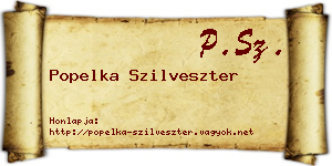 Popelka Szilveszter névjegykártya